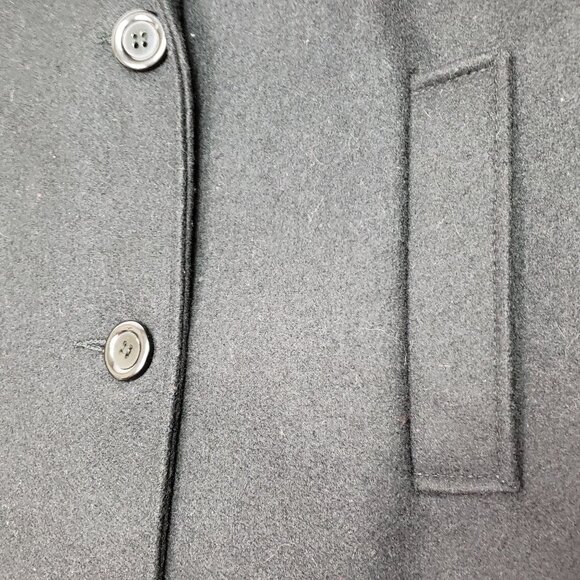 Hunter's Run Womens Blk Pea Coat 100% Wool & Genuine Leather Sz M (11) EXCELLENT - Picture 5 of 8